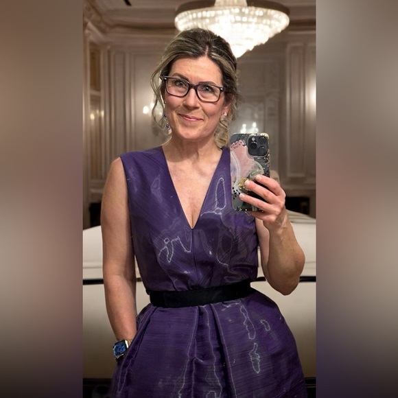 Victoria Beckham elegant purple cocktail dress Size 6 fits like a Size 4 - Picture 2 of 16